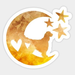 English Springer Spaniel on a Half Moon with Stars Sticker